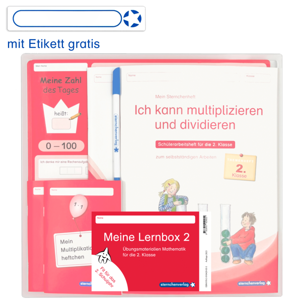 Meine Lernbox 2 - Mathematik - Fit für das 2. Schuljahr - Jetzt neu mit Etikett zum Beschriften