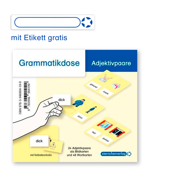 Grammatikdose – Adjektivpaare - Jetzt neu mit Etikett zum Beschriften