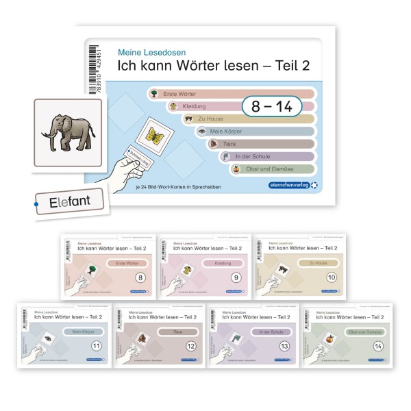 Ich kann Wörter lesen Teil 2 - Meine Lesedosen 8-14 im Set