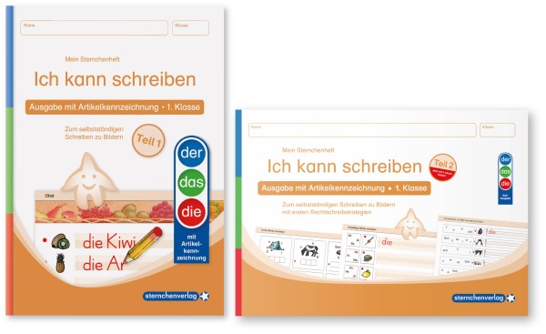 Ich kann schreiben Teil 1 und Teil 2 im Set – Ausgabe mit Artikelkennzeichnung (DaZ) - 2 Hefte