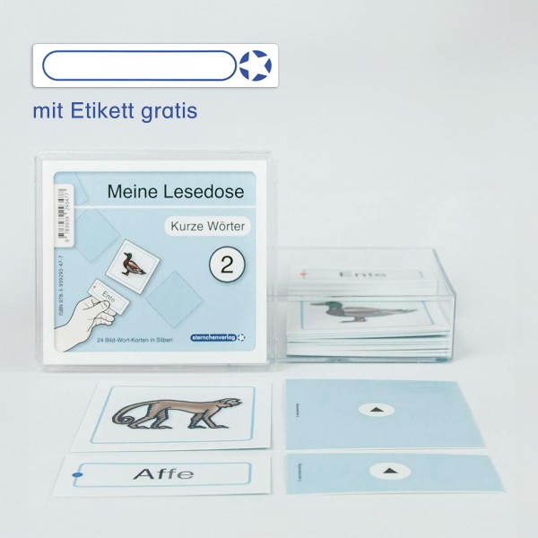 Meine Lesedose 2 - Kurze Wörter - Jetzt neu mit Etikett zum Beschriften