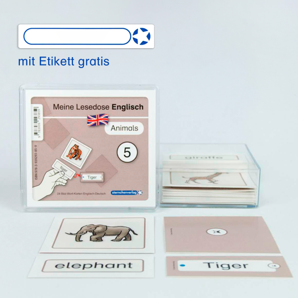 Meine Lesedose Englisch 5 - "Animals" - Jetzt neu mit Etikett zum Beschriften