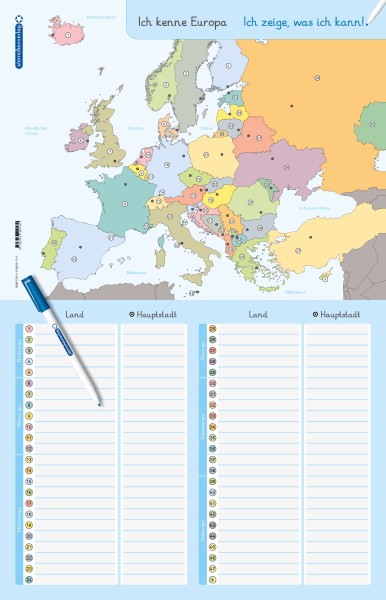 Ich kenne Europa - Länder und Hauptstädte - mit Stift
