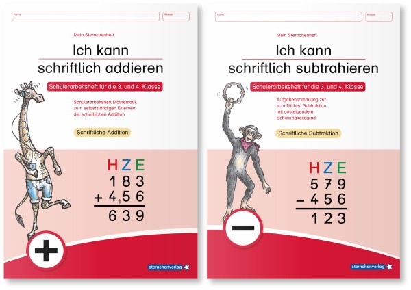 Ich kann schriftlich addieren und subtrahieren im Set - 2 Hefte