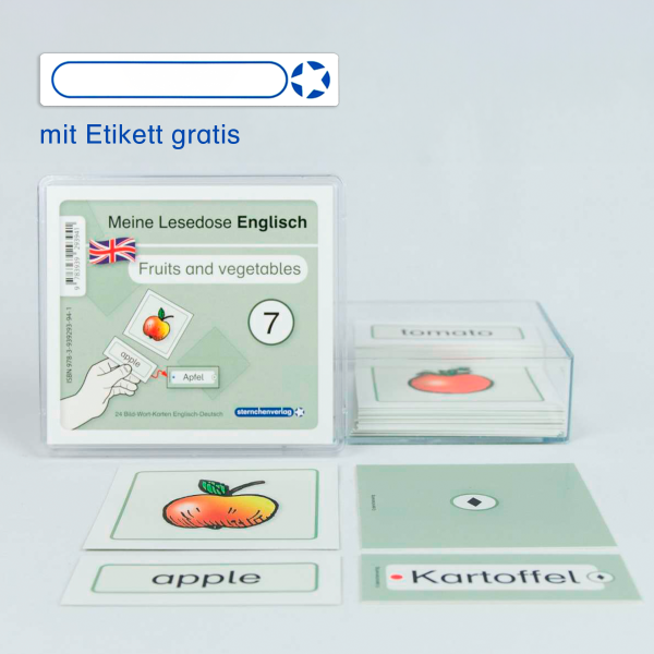 Meine Lesedose Englisch 7 - "Fruits and vegetables" - Jetzt neu mit Etikett zum Beschriften