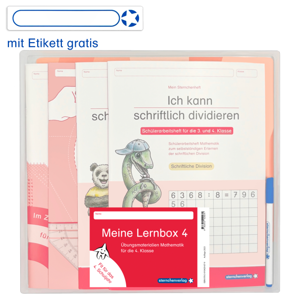 Meine Lernbox 4 - Mathematik - Fit für das 4. Schuljahr - Jetzt neu mit Etikett zum Beschriften