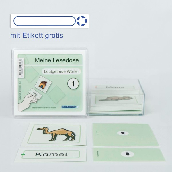 Meine Lesedose 1 - Lautgetreue Wörter - Jetzt neu mit Etikett zum Beschriften