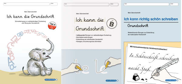 Set Grundschrift: Teil A, Teil B und Ich kann richtig schön schreiben - 3 Hefte