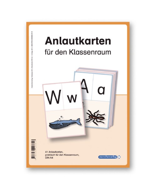 Anlautkarten für den Klassenraum in Druckschrift