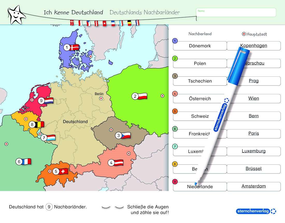 Hauptstädte Der Nachbarländer Von Deutschland shop.sternchenverlag.de