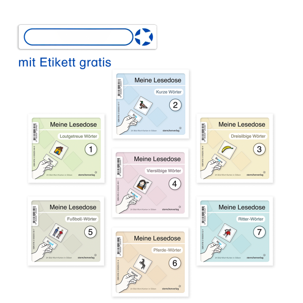 VK - Meine Lesedose 1 bis 7 - komplette Sammlung mit 7 Dosen - Jetzt neu mit Etikett zum Beschriften