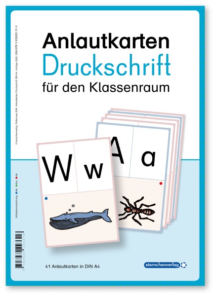 Anlautkarten für den Klassenraum in Druckschrift